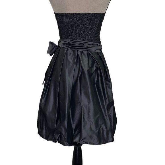 ZARA Black Bow Strapless Bubble Dress Size Small - Picture 3 of 11